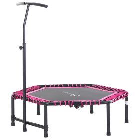 Soozier Hexagonal Jumparoo, 4.5ft Outdoor Bouncer with Adjustable Bar, Pink, for Youthful Explorers