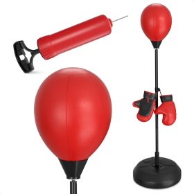 Punching Bag with Stand Height Adjustable Reflex Boxing Bag with Stand & Gloves Spring Mounted for Fast Rebound Sturdy Fillable Base for Stabilit