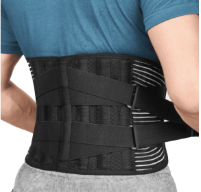 Breathable Abdomen Support Belt Compression Waist Fixed Training Belt (Option: Black-M)