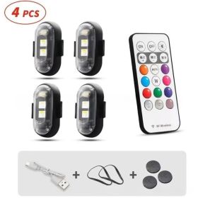 Wireless Remote Control Colorful Strobe Light (Option: 4 Lights With Remote Control)