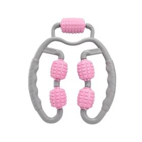 Muscle Roller For Arms; Legs; Calves; 5 Wheels Trigger Point Arm Foam Roller; Deep Massage Tool To Relieve Soreness; Stiffness; Tight Muscles Ten (Color: Pink)